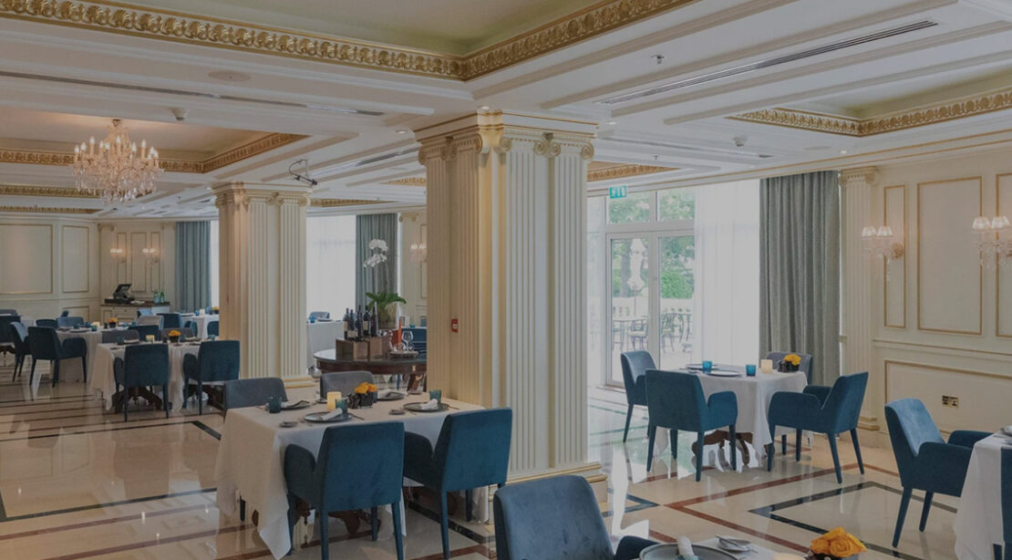 Brunello's light, airy dining room opens onto a vast, serene terrace